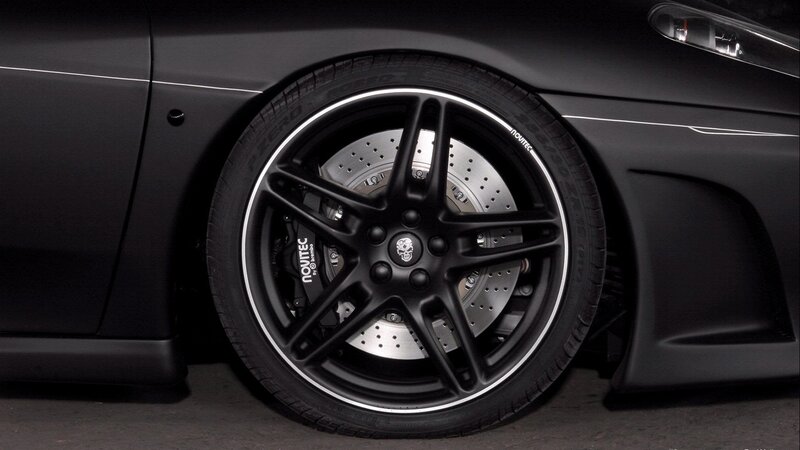 close-up of black car wheel