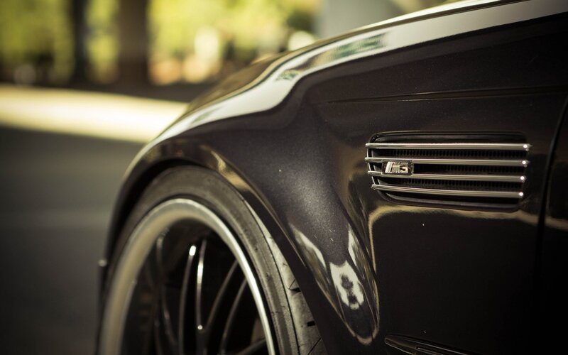 close-up of black car wheel
