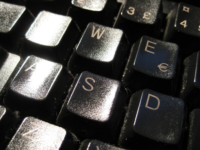 close-up of black keyboard keys