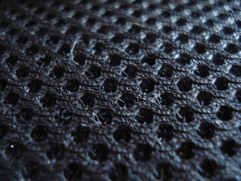 close-up of black mesh fabric