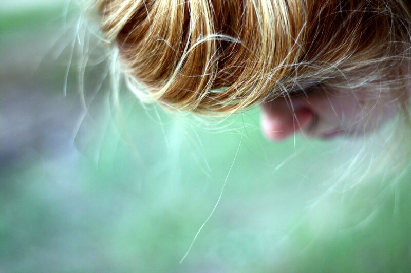 close-up of blonde hair