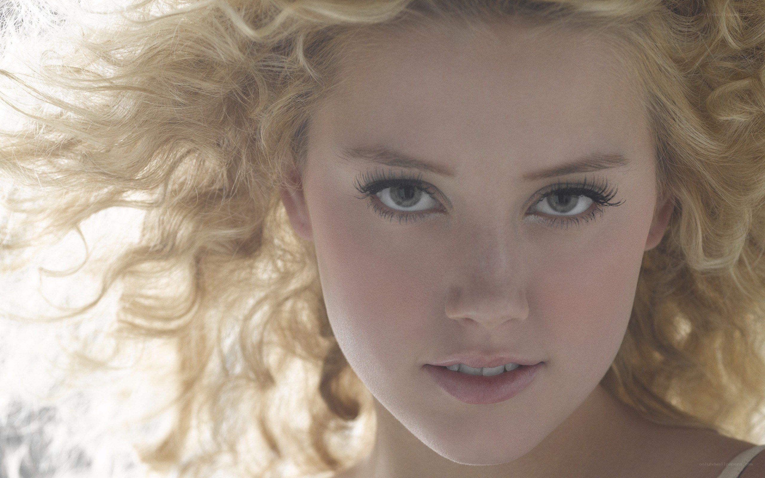 close-up of blonde woman