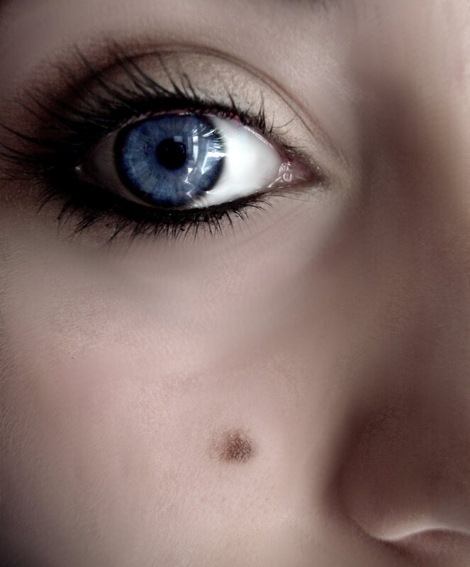 close-up of blue eye