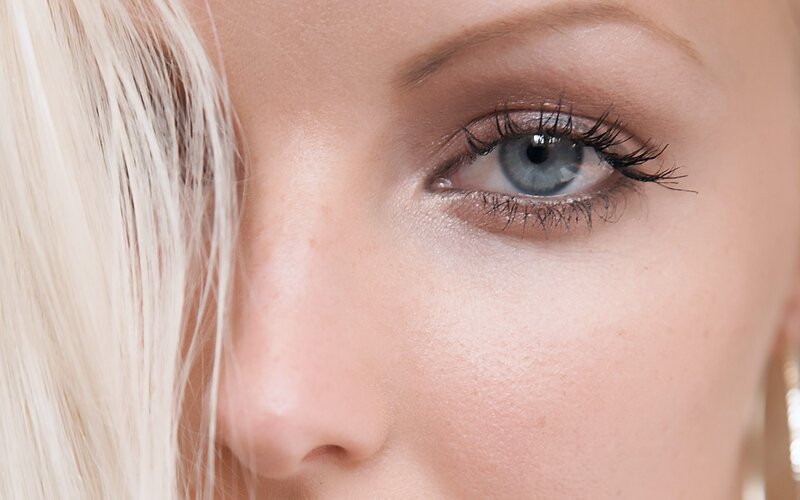 close-up of blue eye