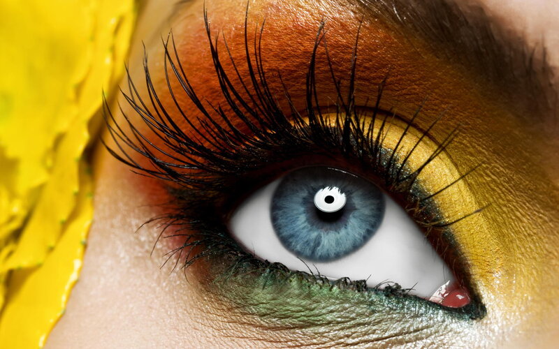 Close-up of Blue Eye — Dramatic, Photograph, Eyelashes, Makeup