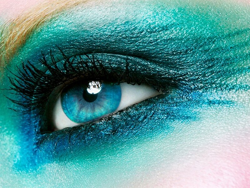 Close-up of Blue Eye — Dramatic, Photograph, Eyelashes