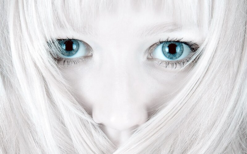 close-up of blue eyes