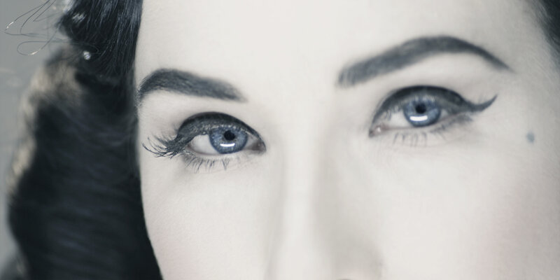 close-up of blue eyes
