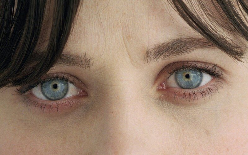 close-up of blue eyes
