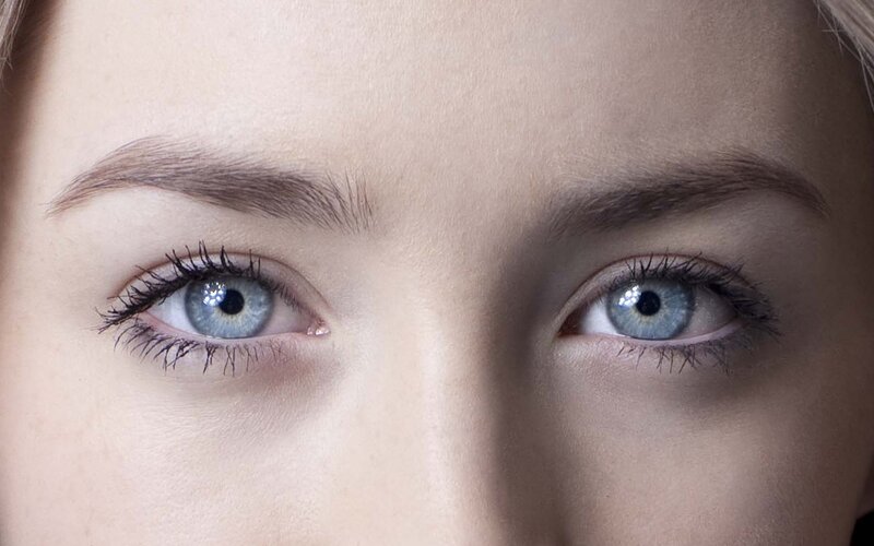 close-up of blue eyes