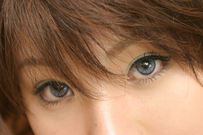 close-up of blue eyes