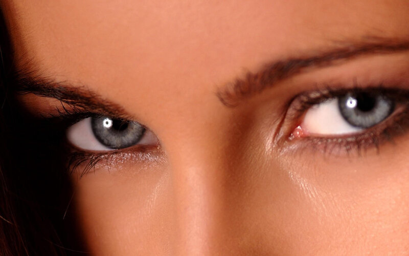 close-up of blue eyes