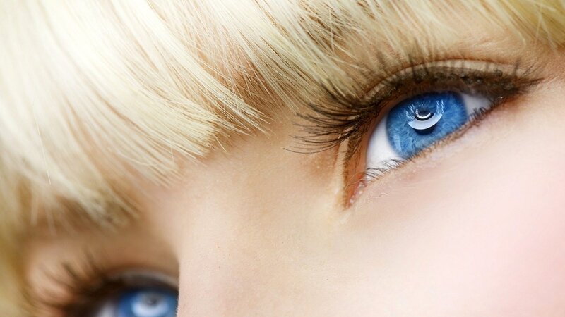 close-up of blue eyes