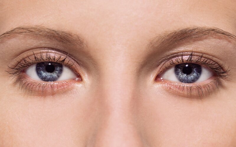 close-up of blue eyes