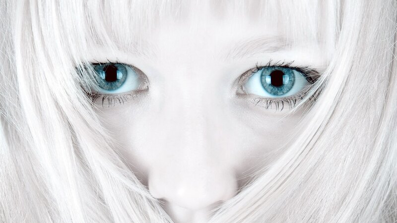 close-up of blue eyes