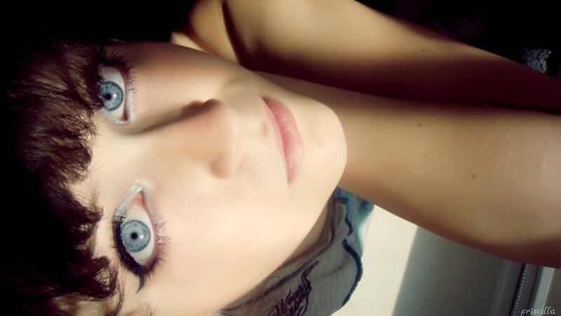 close-up of blue eyes