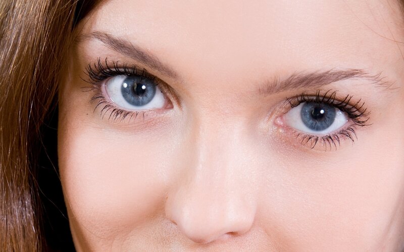close-up of blue eyes