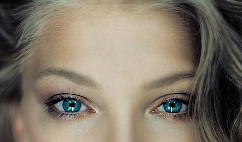 close-up of blue eyes