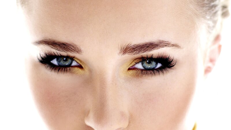 close-up of blue eyes