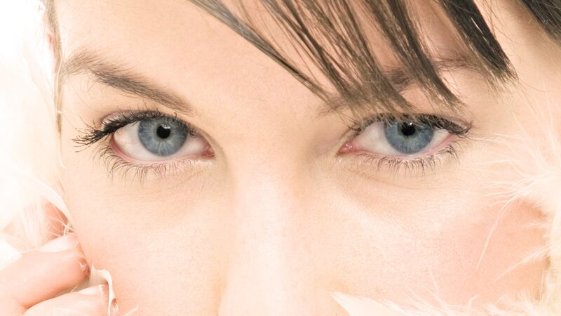 close-up of blue eyes