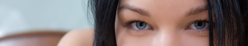 close-up of blue eyes