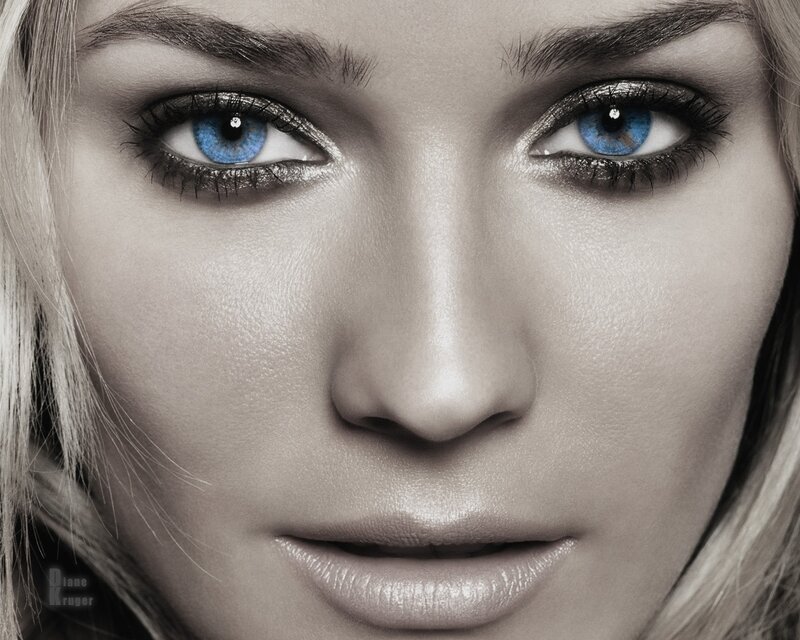 close-up of blue eyes