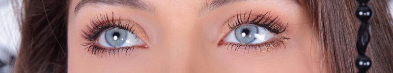 close-up of blue eyes