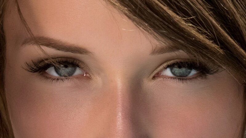 close-up of blue eyes