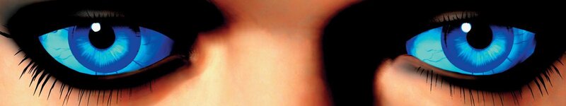 close-up of blue eyes