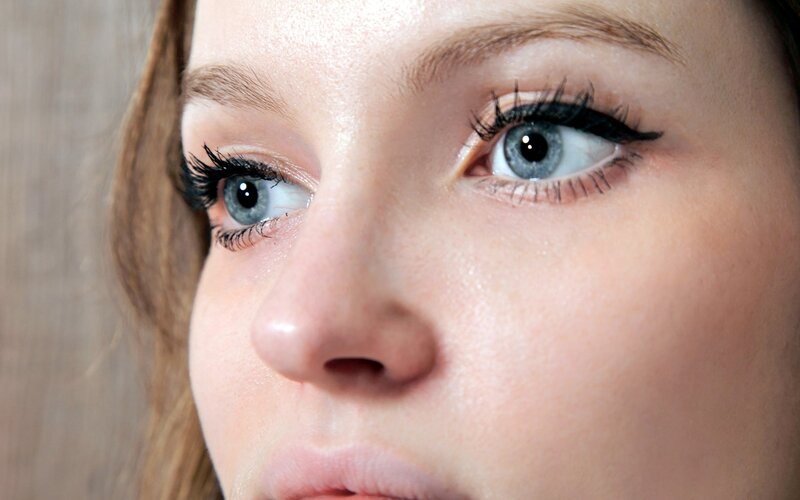 close-up of blue eyes