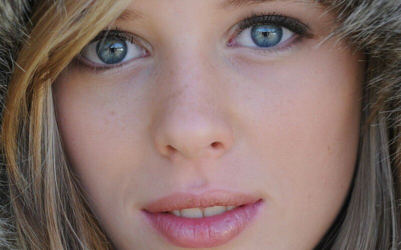close-up of blue eyes