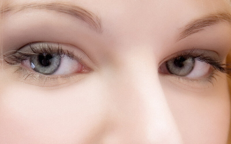 close-up of blue eyes