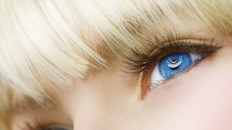 close-up of blue eyes
