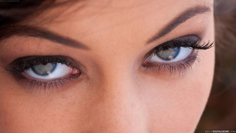 close-up of blue eyes