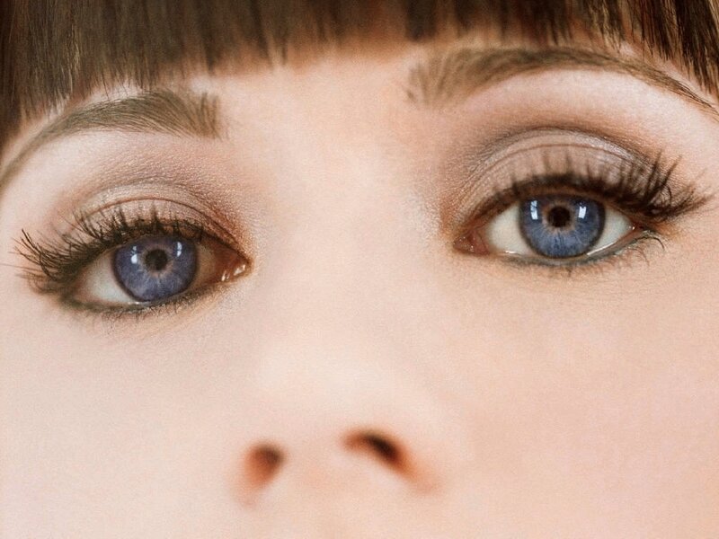 close-up of blue eyes