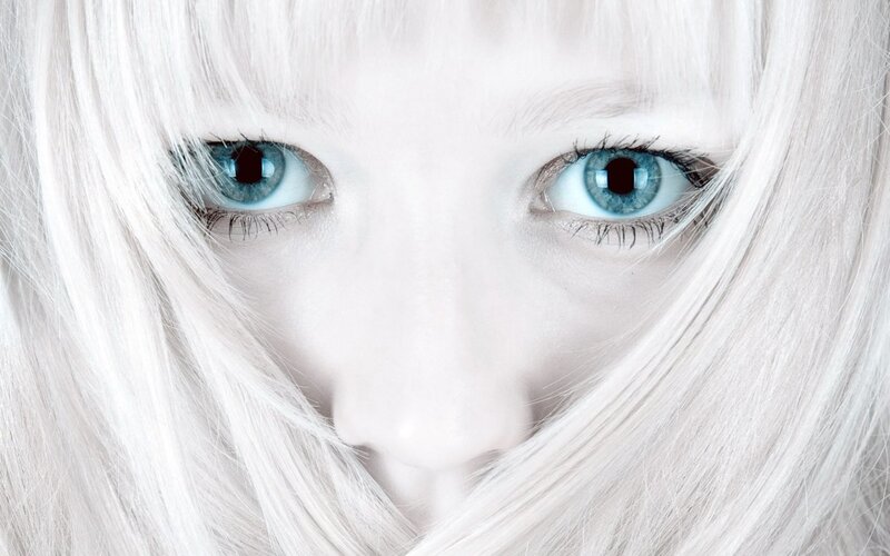 close-up of blue eyes