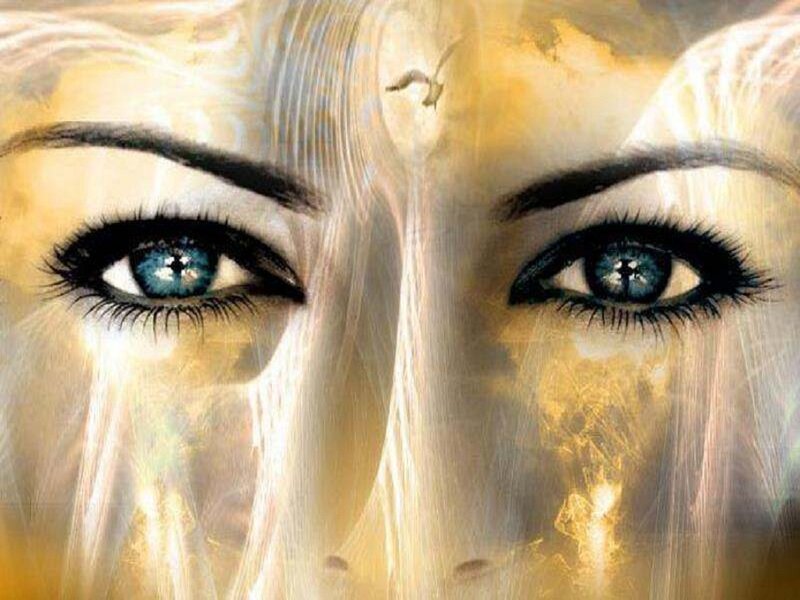 Close-up of Blue Eyes — Dramatic, Digital Art, Eyebrows