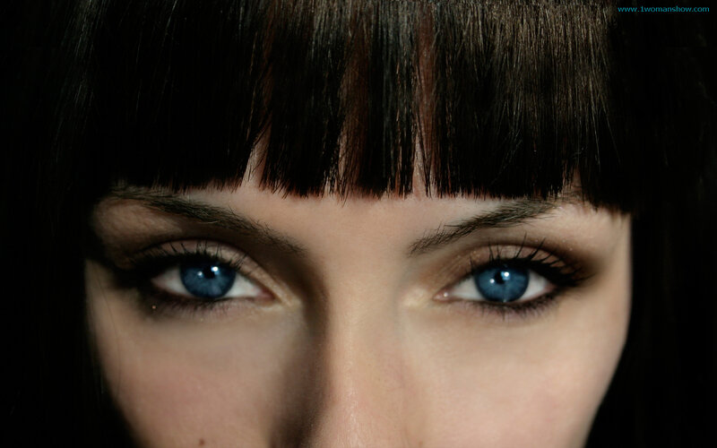 Close-up of Blue Eyes — Dramatic, Photograph, Hair