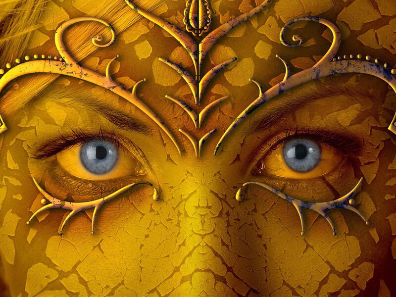 Close-up of Blue Eyes — Gold