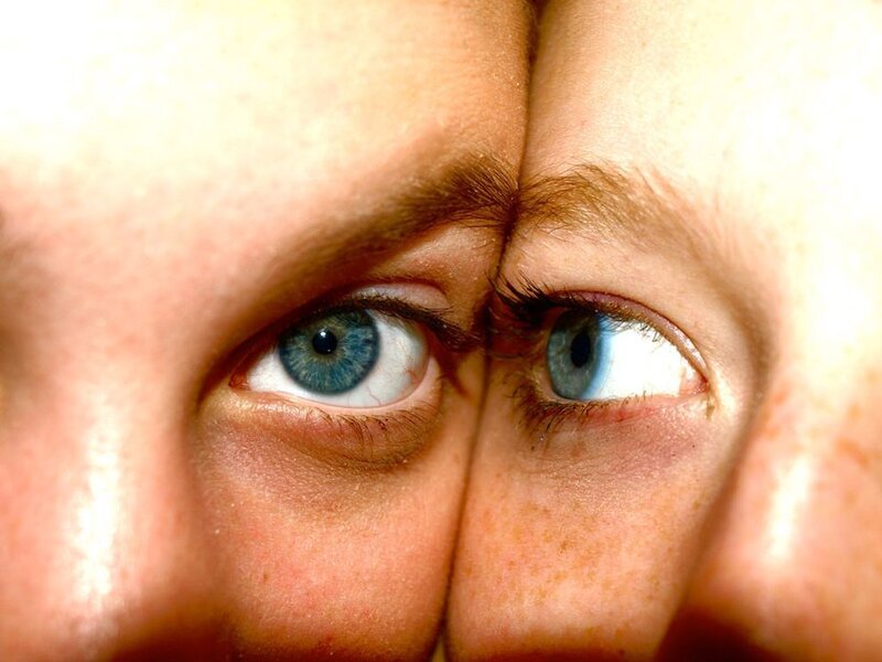 Close-up of Blue Eyes — Intense, Photograph