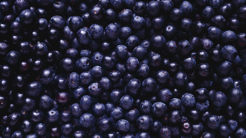 close-up of blueberries
