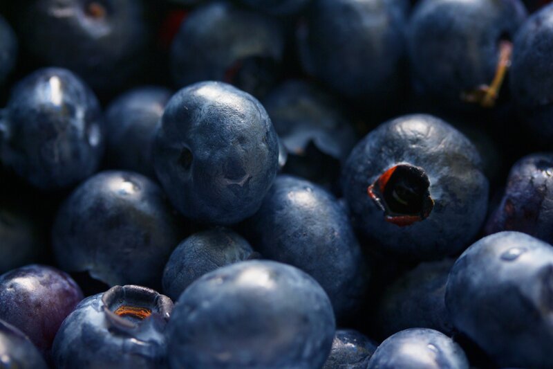Close-up of Blueberries — Blue, Dark, Photograph
