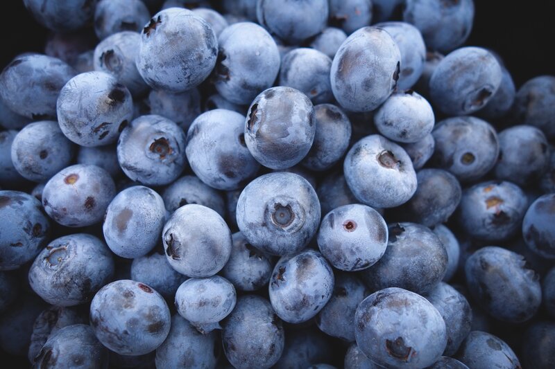 Close-up of Blueberries — Blue, Natural, Photograph, Fruit, Berries
