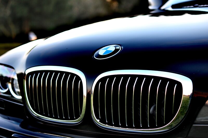 Close-up of BMW front grille