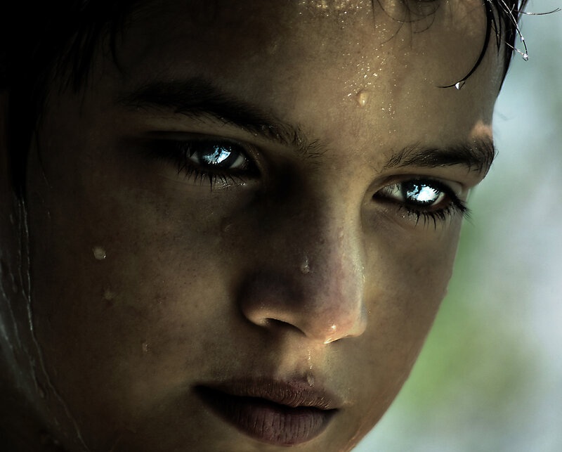 Close-up of Boy's Face — Brown