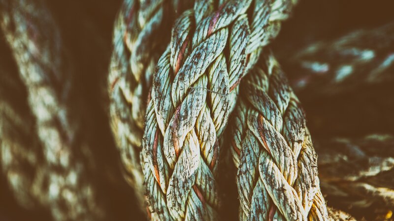 Close-up of Braided Rope — Brown