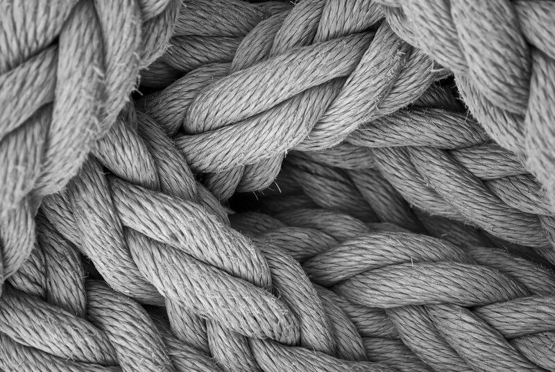 Close-up of Braided Rope — Gray