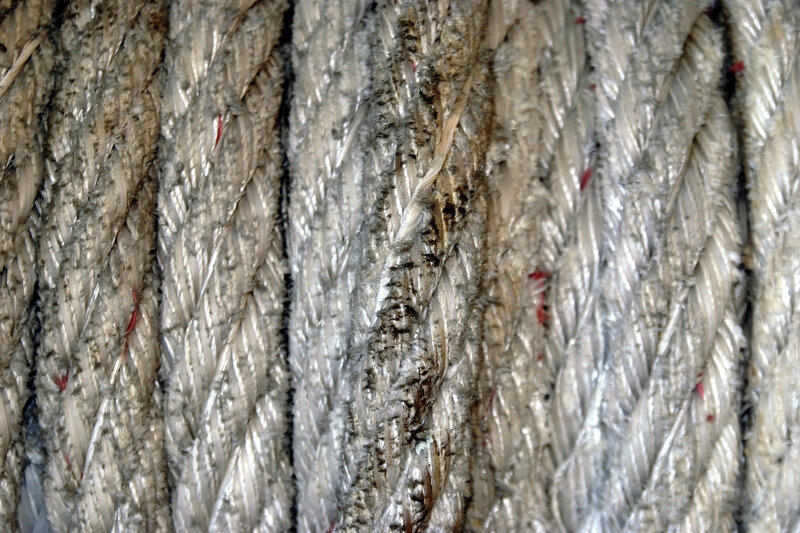 Close-up of braided rope texture