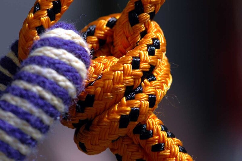Close-up of braided ropes