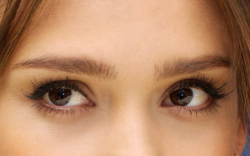 close-up of brown eyes